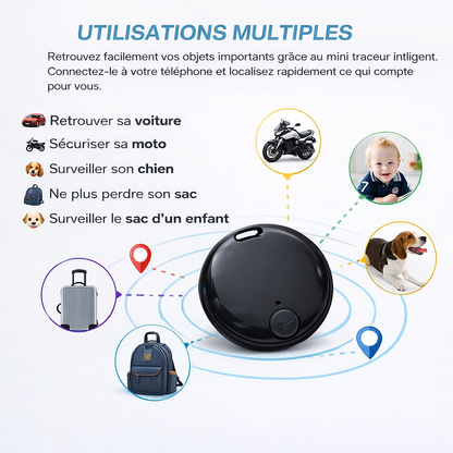 Mini Traceur GPS Intelligent – Localisez Voiture, Moto, Clés et Objets en Temps Réel